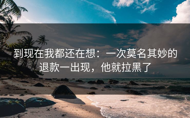 到现在我都还在想：一次莫名其妙的退款一出现，他就拉黑了